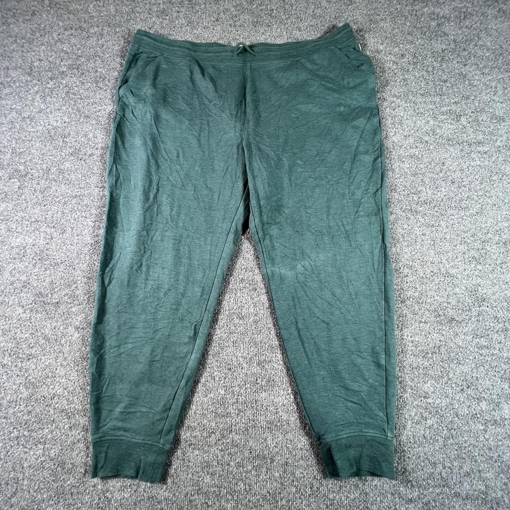 Eddie Bauer Sweatpant Women's 2XL Green Fleece-Lined Tapered Jogger Gym Stretch